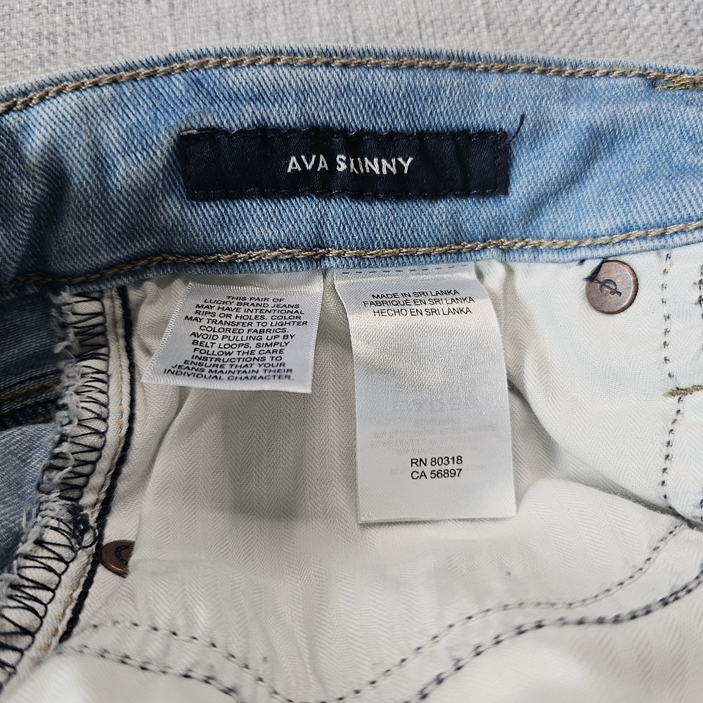 LUCKY BRAND Jeans Button Fly Ava Skinny Light Blue - Picture 6 of 14